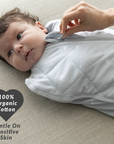 baby in weighted swaddle