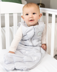 baby wrapped in weighted sleep sack