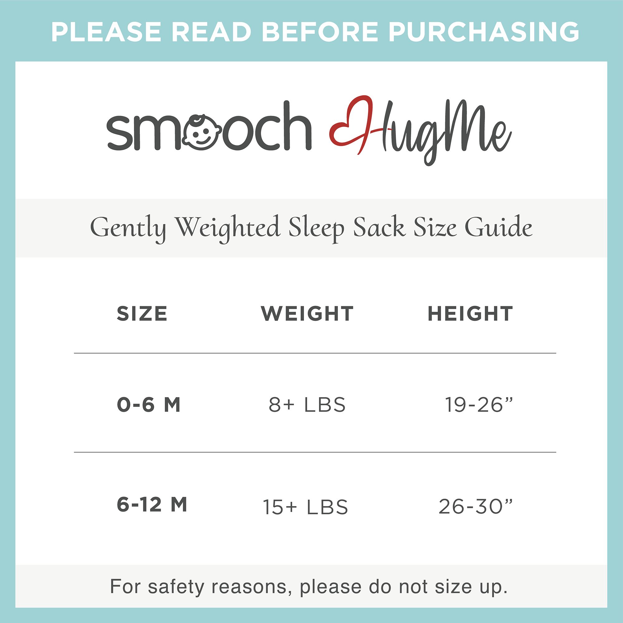 SMOOCH HugMe Gently Weighted Baby Sleep Sack