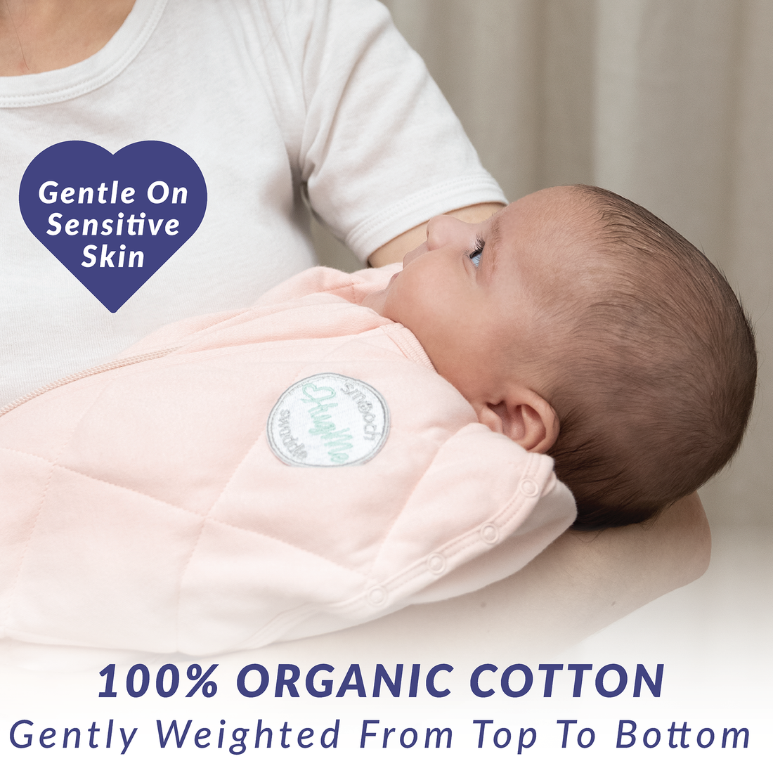 HugMe Gently Weighted Baby Swaddle Pink
