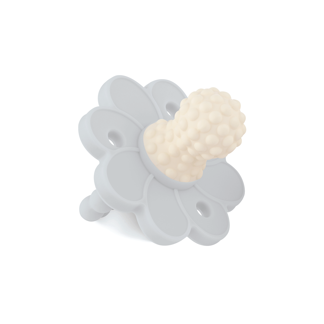 SoothiPop Silicone Teething Pacifier Flower Shaped - French Gray