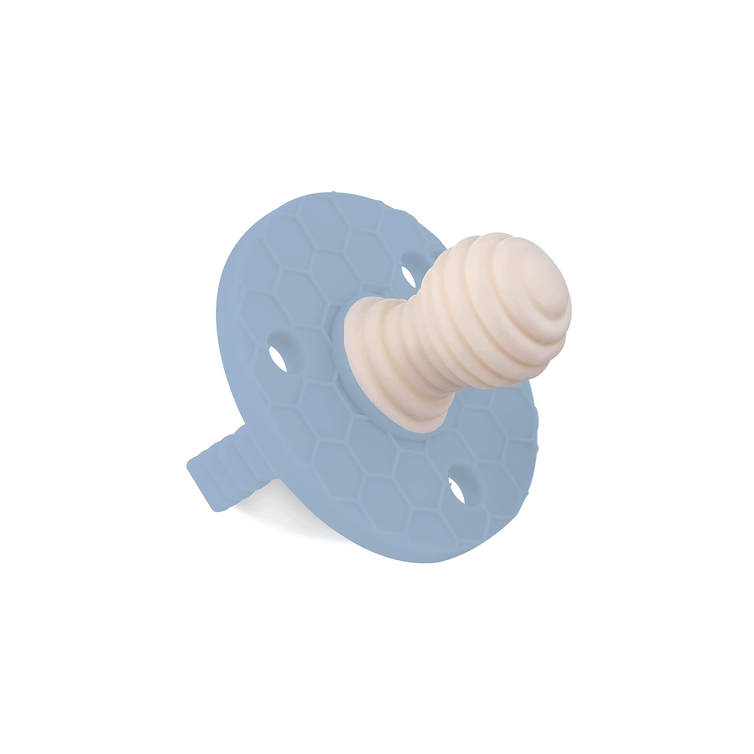 SoothiPop Silicone Teething Pacifier Round Shaped Ridge - Mist Blue